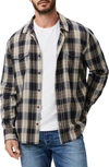 Paige Everett Plaid Flannel Button-up Shirt In Blackberry Storm