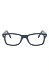 Ray Ban 50mm Square Optical Glasses In Navy