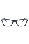 Ray Ban 50mm Square Optical Glasses In Blue
