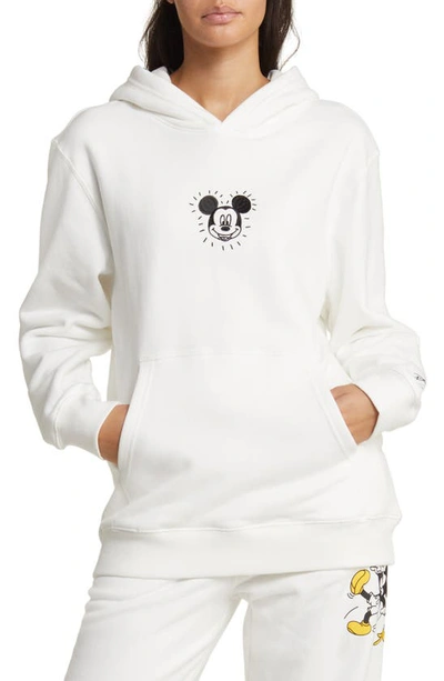 Samii Ryan X Disney® Banana Split Mickey Embroidered Cotton Graphic Hoodie In White