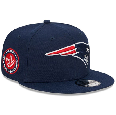 New Era Unisex   Navy New England Patriots The Nfl Asl Collection By Love Sign Side Patch 9fifty Snap