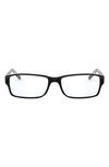 Ray Ban 54mm Rectangular Blue Light Blocking Glasses In Black