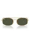 Ray Ban 54mm Oval Sunglasses In Gold Flash