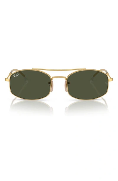 Ray Ban 54mm Oval Sunglasses In Gold Flash