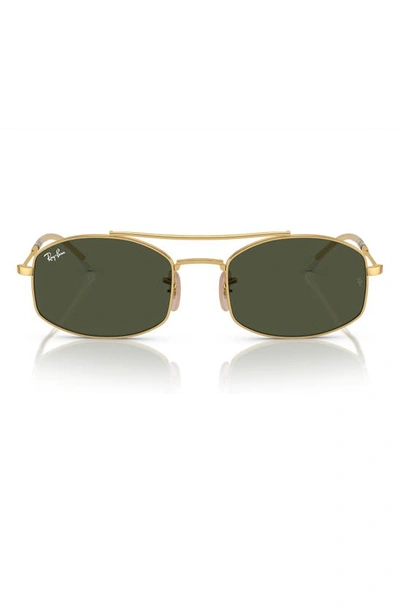 Ray Ban 54mm Oval Sunglasses In Oro/verde