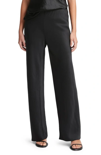 Vince Women's Fluid Bias-cut Satin High-rise Trousers In Black