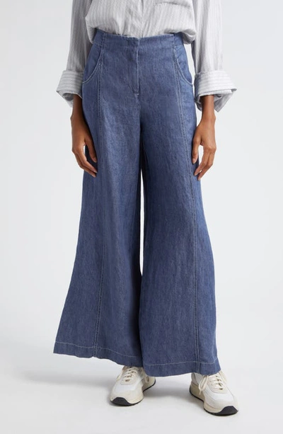 Twp Demie Wide Leg Hemp Jeans In Medium Indigo