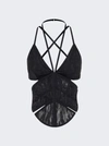 Dion Lee Black Camo Corset In Black