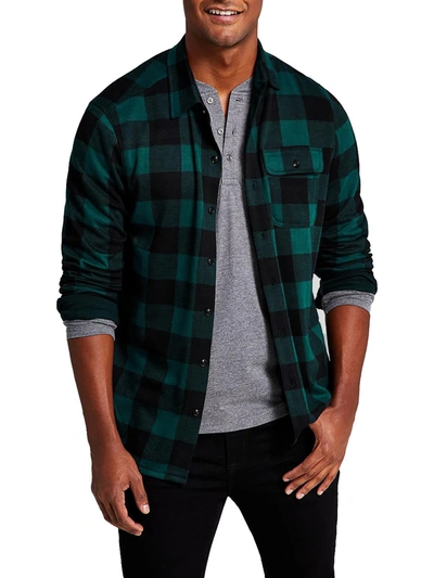 And Now This Mens Plaid Long Sleeves Button-down Shirt In Green
