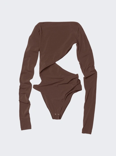 Jacquemus Le Body Carozzu Cut-out Bodysuit In Brown