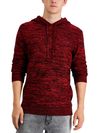 Sun + Stone Mens Knit Pullover Hooded Sweater In Multi