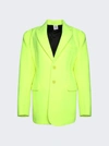 Vetements Fleece Tailored Blazer Jacket In Green