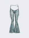 Knwls Glimmer Graphic-print Flared Trousers In Blue