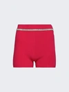 Rabanne Embellished Knit Shorts In Pink