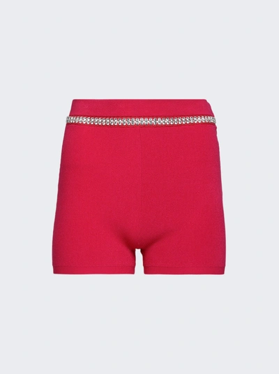 Rabanne Embellished Knit Shorts In Pink