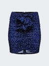 Magda Butrym Embellished Ruched Polka-dot Stretch-jersey Mini Skirt In Blue