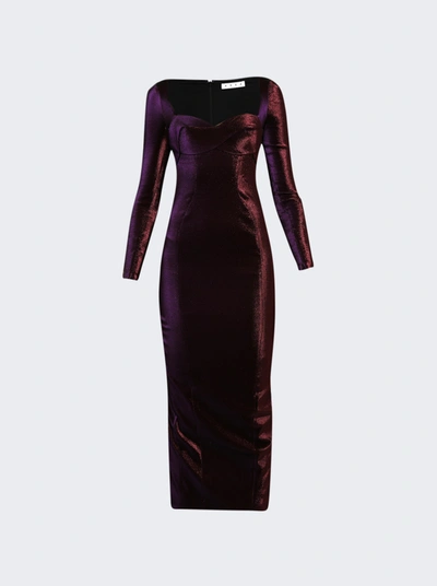 Area Rope Cup Long Sleeve Midi Dress In Black