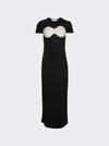 Christopher Esber Crystal Crochet Bra Tee Dress In Black