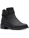 Clarks Maye Strap Womens Leather Ankle Booties In Black