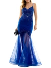 TLC SAY YES TO THE PROM JUNIORS WOMENS TULLE EMBELLISHED EVENING DRESS