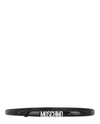 Moschino Logo-plaque Buckled Belt In Black