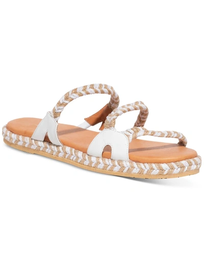 Silvia Cobos Camino Womens Leather Slip On Slide Sandals In White