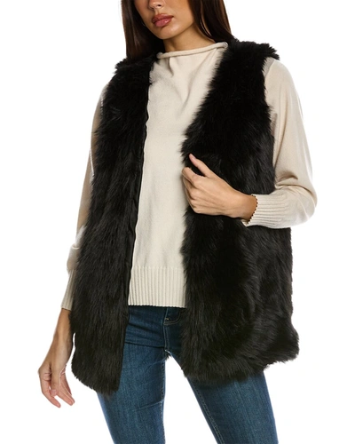 Surell Accessories Shaggy Vest In Black