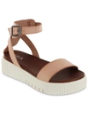 Mia Lunna Platform Ankle Strap Sandal In Gold