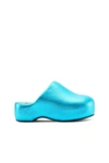 Simon Miller Bubble Vegan Metallic Slide Clogs In Blue