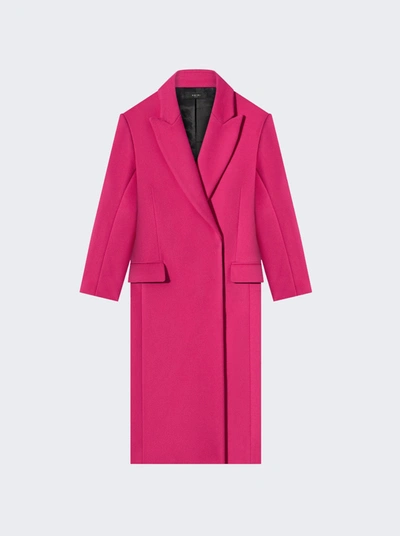 Amiri Long Wool Coat In Fuchsia