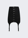 Dion Lee High Waist Corset Front Garter Miniskirt In Black
