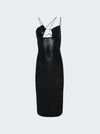 Nensi Dojaka Cutout Metallic Stretch-jersey Midi Dress In Black