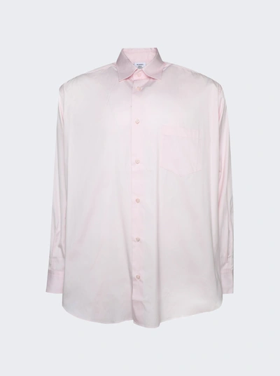 Vetements Logo Long Sleeve Shirt In Baby Pink