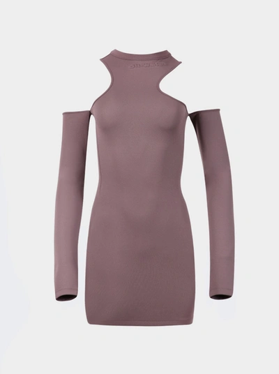 Off-white Sleek Asymmetric Mini Dress In Purple