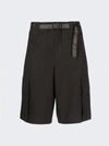 Off-white Ss22 Industrial Solid Color Belt Casual Shorts Black