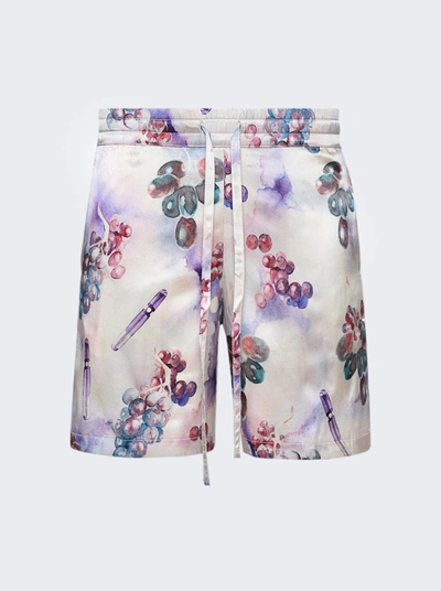 Nahmias Silk Shorts In Grape Print