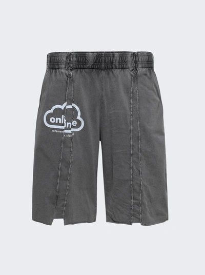 Vetements Online Cut-up Shorts In Grey