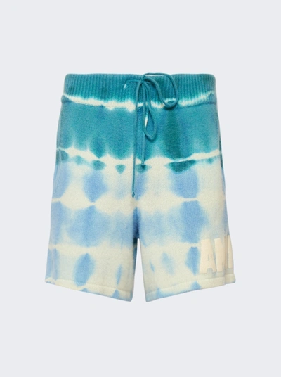 Amiri Tie Dye Knit Football Short In Blue