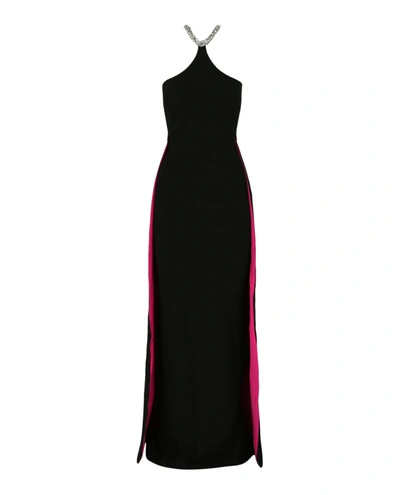 Stella Mccartney Elina Embellished Halter-neck Gown In Black