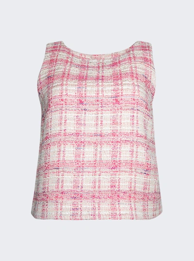 Lisa Marie Fernandez Cropped Cotton-blend Tweed Top In Pink