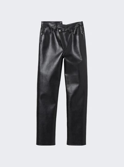 Agolde Recycled Leather Criss Cross Pants Detox Black