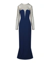 Stella Mccartney Myah Embellished Long Sleeve Gown In Blue