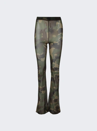 Heron Preston Camo Mesh Pants In Green