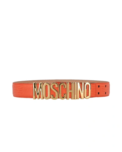 Moschino Leather Belt In Red