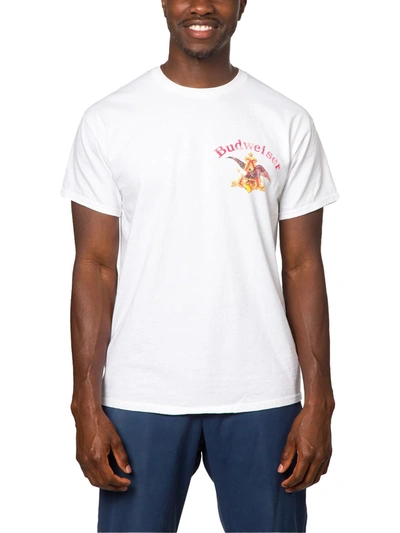 Junk Food Mens Budweiser Logo Graphic T-shirt In White
