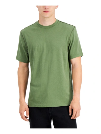 Alfani Alfatech Mens Crewneck Short Sleeves T-shirt In Green