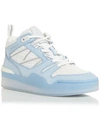 Moncler Pivot Mid Leather And Ripstop-trimmed Suede Sneakers In Blue