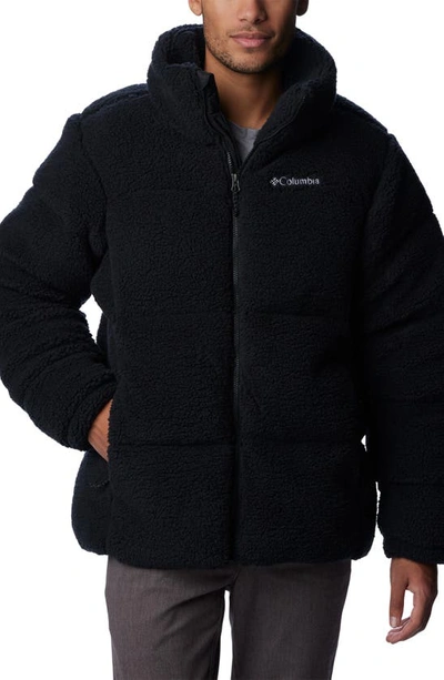 Columbia Puffect Sherpa Jacket In Black