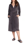 Barefoot Dreams Luxechic Hooded Wrap Robe In Carbon