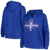 Fanatics Branded Royal Texas Rangers 2023 World Series Champions Plus Size Trophy Logo Pullover Hood In Royal